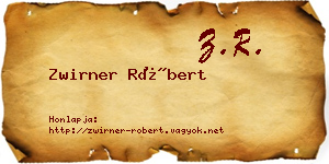 Zwirner Róbert névjegykártya
